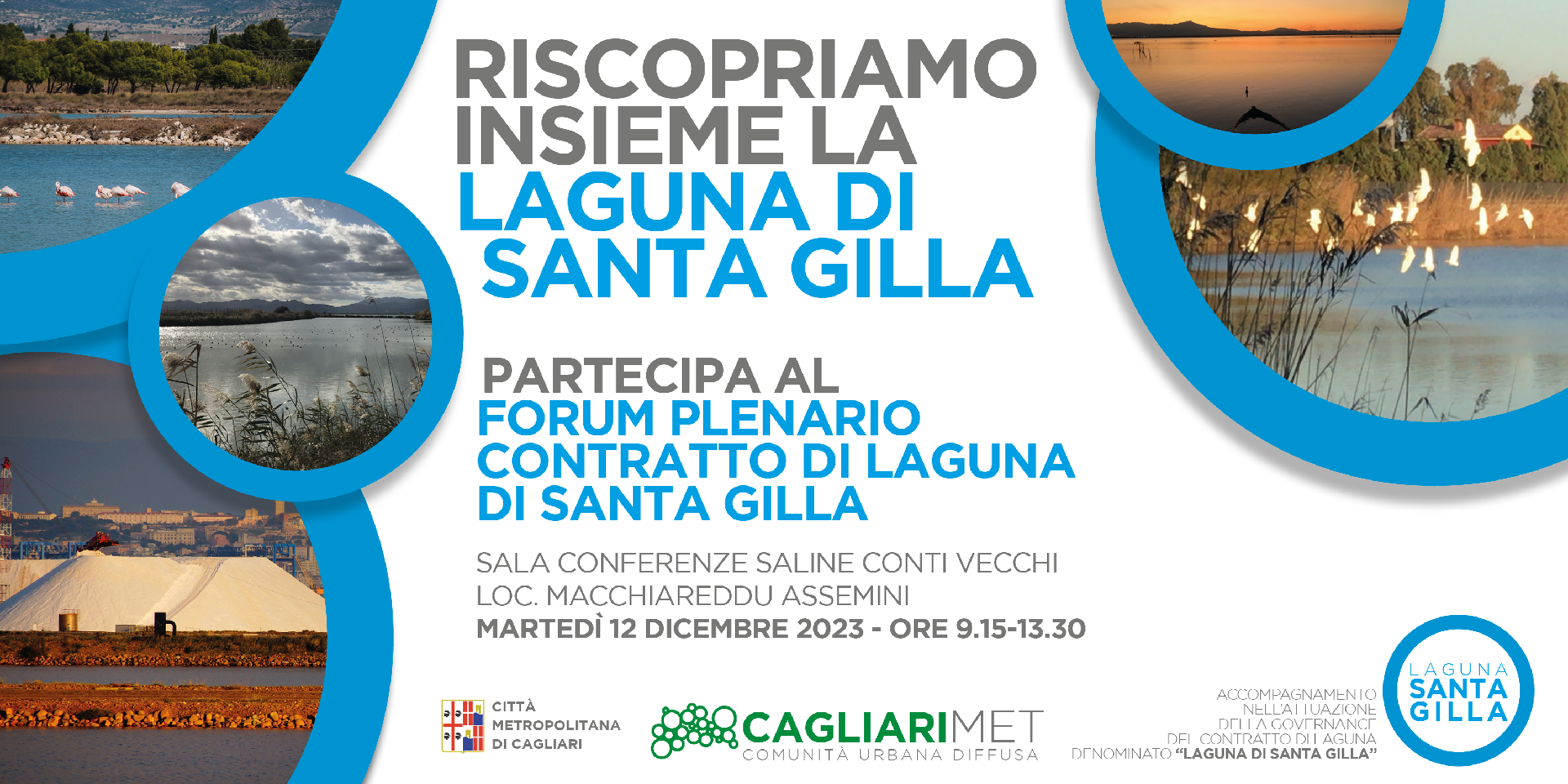 La locandina del Forum Plenario Contratto di Laguna di Santa Gilla