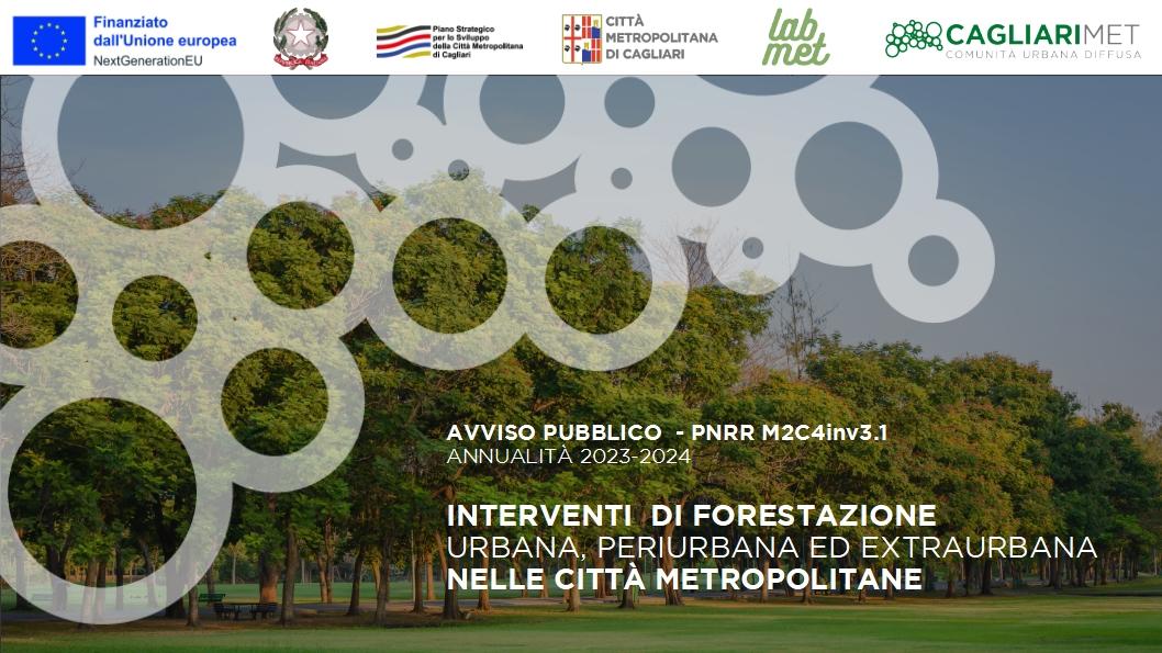 Locandina avviso pubblico interventi di forestazione urbana