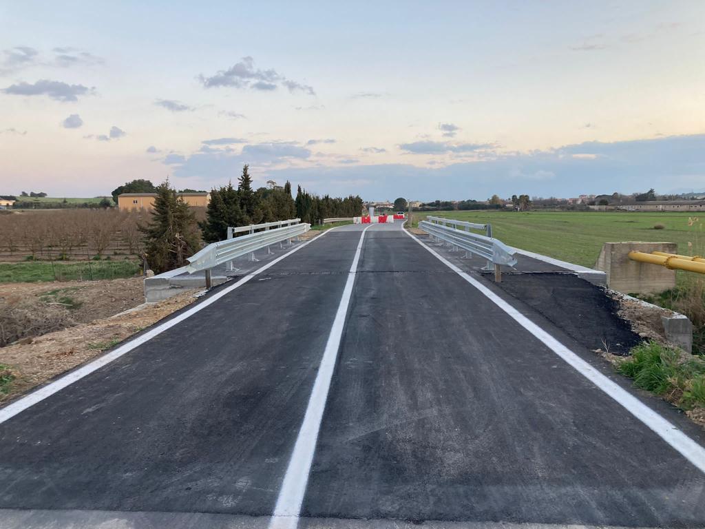 Il ponte sulla SP 9 dopo i lavori (foto Citt&agrave; Metropolitana di Cagliari)