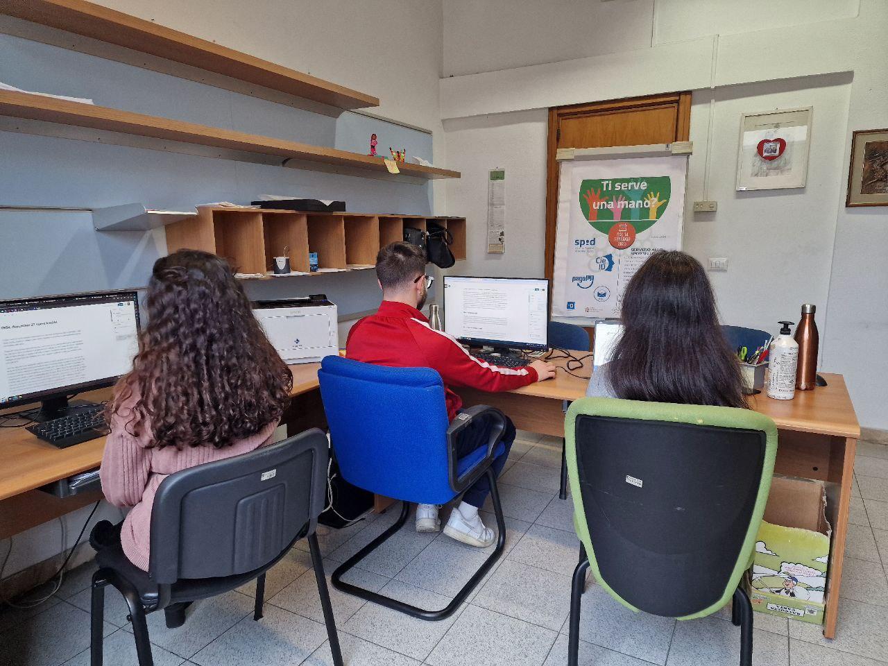 Gli uffici dello Sportello Digitale nella sede della Città Metropolitana di Cagliari