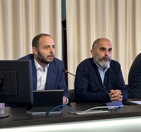 Il consigliere metropolitano delegato alla Pianificazione Umberto Ticca (a sinistra) e il direttore generale della Città Metropolitana Stefano Mameli