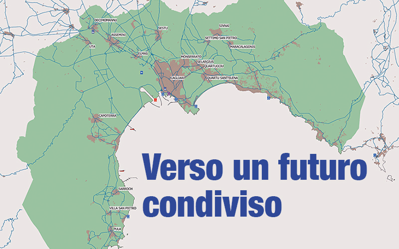 Mappa della Città Metropolitana di Cagliari
