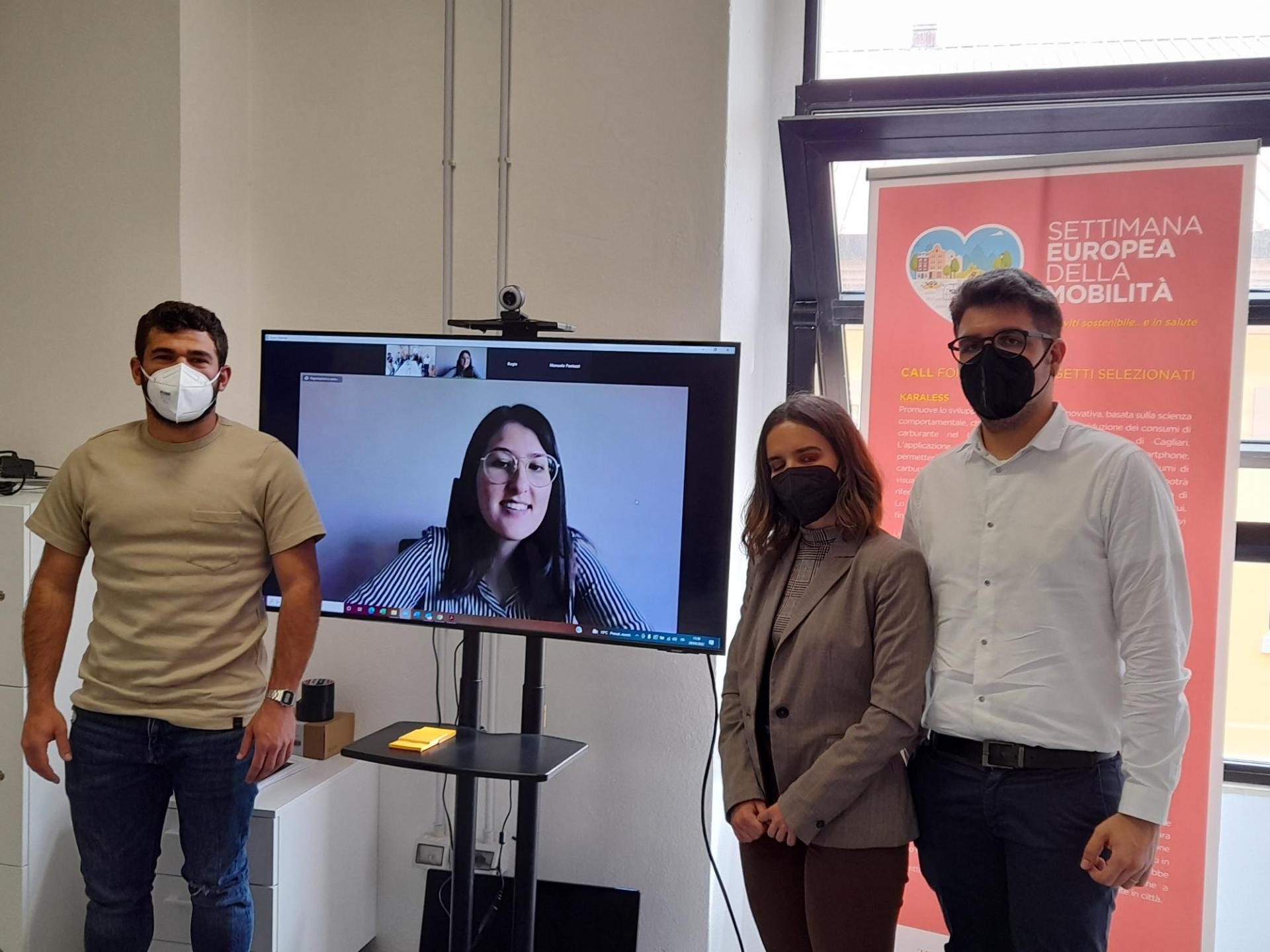 Da sinistra, Mattia Cordeddu, Beatrice Olivari, Laura Perra e Giammarco Marras